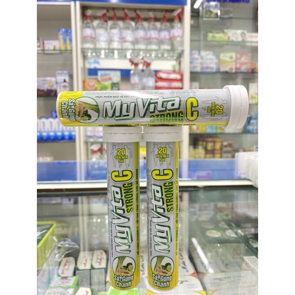 C sủi - Myvita strong C - Sả gừng chanh 20 viên - tăng sức đề kháng