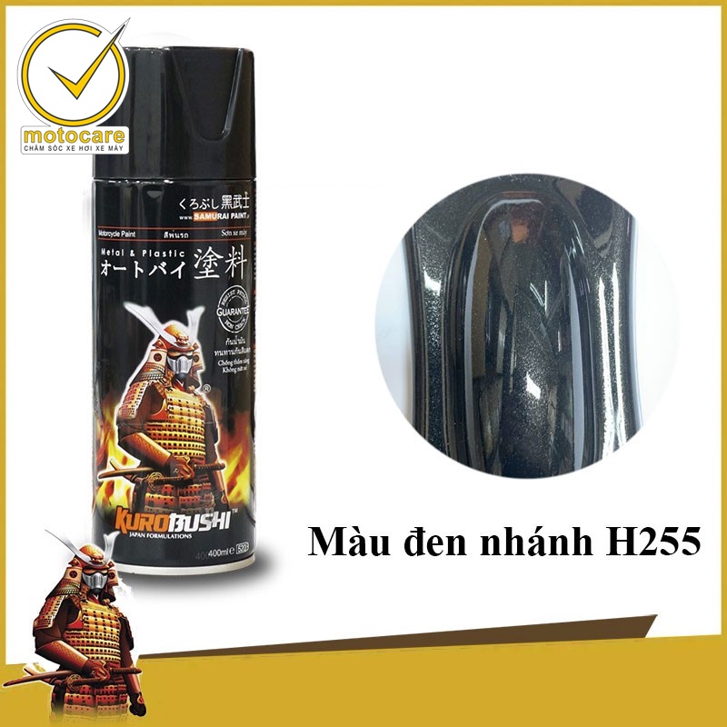 Sơn xit Samurai H255 màu đen nhánh Honda _ Twinkling Black