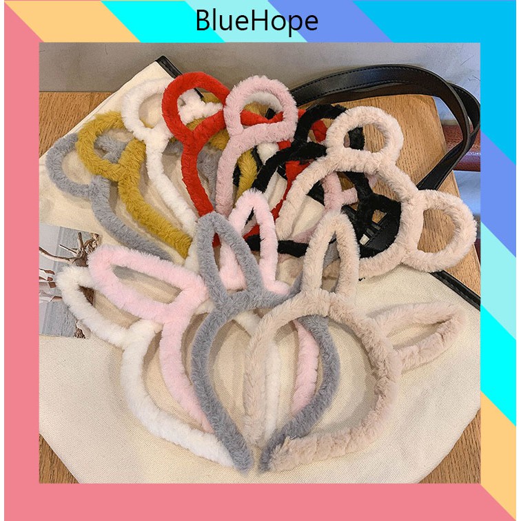 Băng đô bờm tóc tai GẤU TAI THỎ bông nhiều màu Bluehope siêu xinh mẫu mới giá rẻ 2022