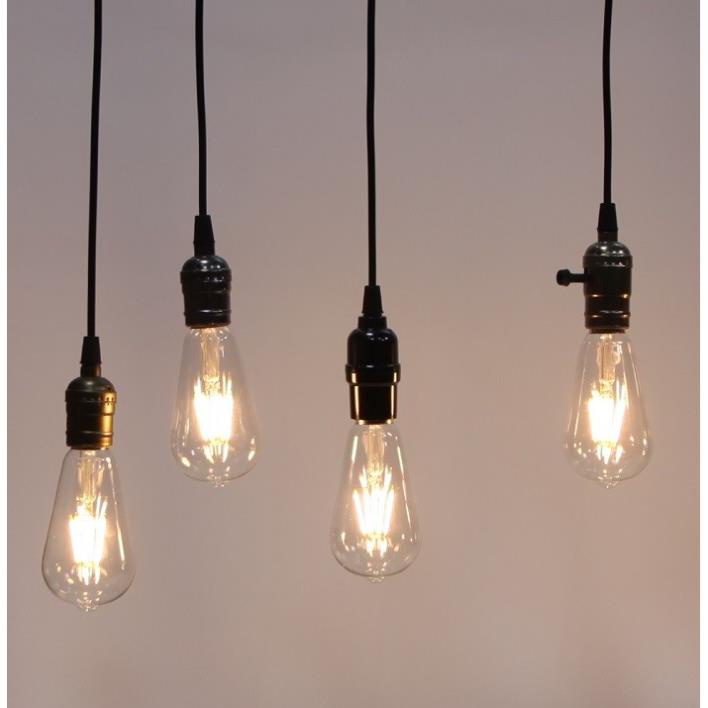 Bộ 5 dây đèn thả cổ điển Vintage bóng đèn Led Edison T45 4W