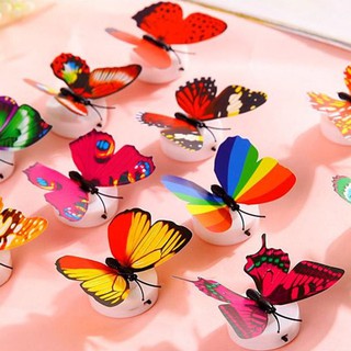 Nhãn dán tường hình bươm bướm có đèn LED nhiều màu sắc