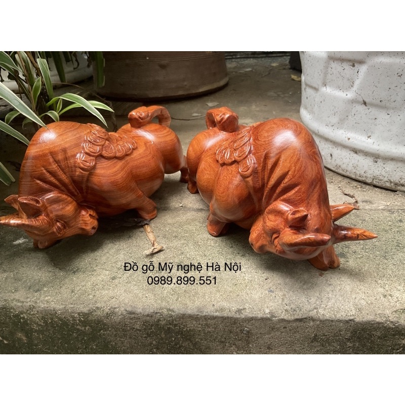 Tượng con trâu gỗ hương