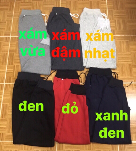 Quần jogger thun phong cách thể thao hình thật