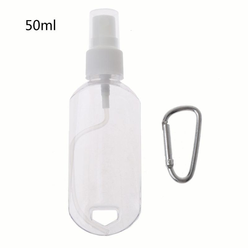 30ml 50ml Reusable Portable Mini Size Alcohol Spray Bottle Hand Sanitizer Travel Small Size Holder Hook Keychain Carrier