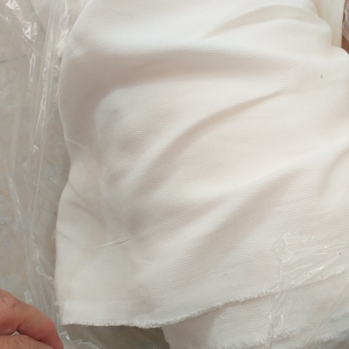 Khúc Cotton Đũi Gân Trắng Gạo Khổ 1m5 - Mềm Rũ, Không Giãn - May Áo Sơ Mi, Thời Trang, Đầm