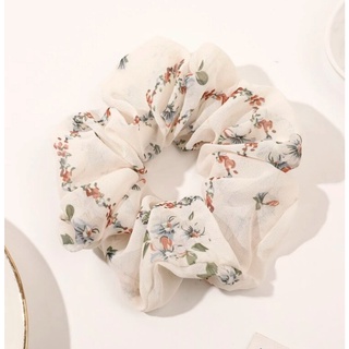 Dây cột tóc scrunchies - Buộc tóc vải scrunchies họa tiết hoa