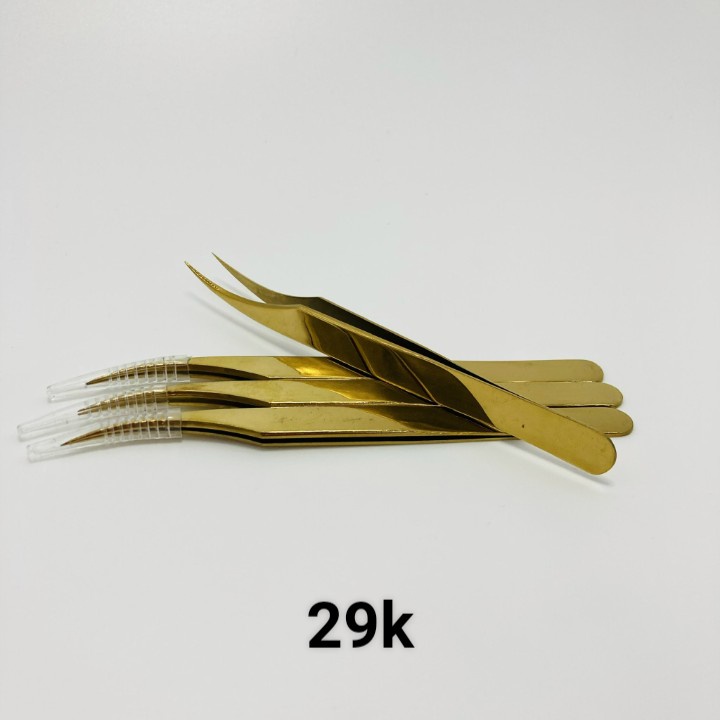 Nhíp tách heo mạ vàng_nhíp gắp mi_dụng cụ nối mi_Huy Hoàng Mi