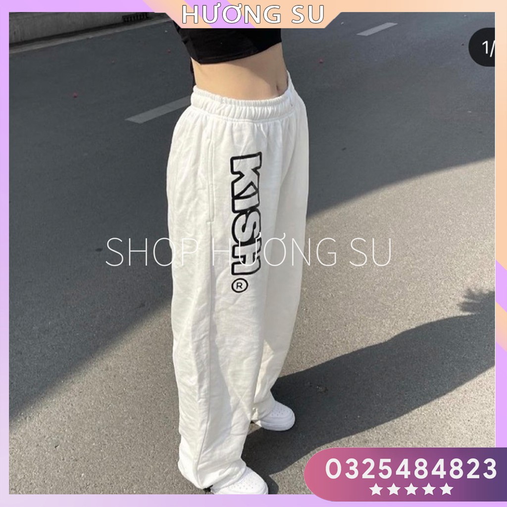 quần jogger trắng In Chữ &quot; kish &quot; (PVN2715)  -HƯƠNG SU