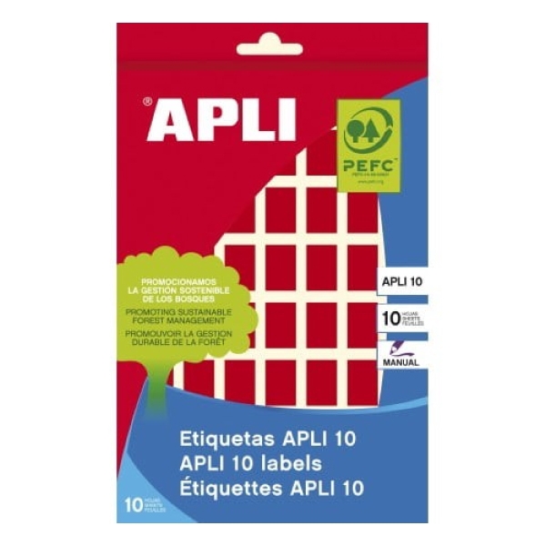 APLI_Nhãn Dán Đỏ 10 Miếng   12x18_2752 - APLI