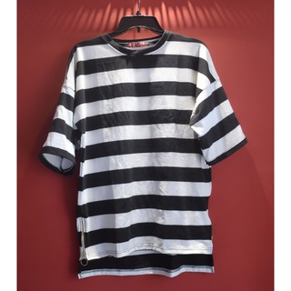 Áo Thun Oversize sọc ziptee Unisex