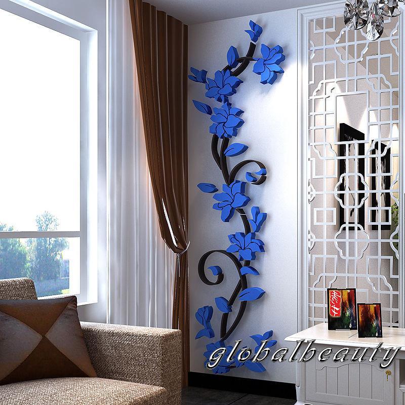 Miếng dán tường trang trí hình hoa 3d sống động