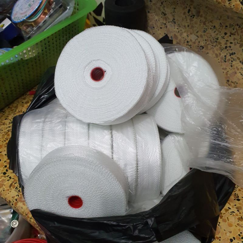 5 cuộn băng vải sợi thủy tinh chịu nhiệt, bản rộng 20-25mm