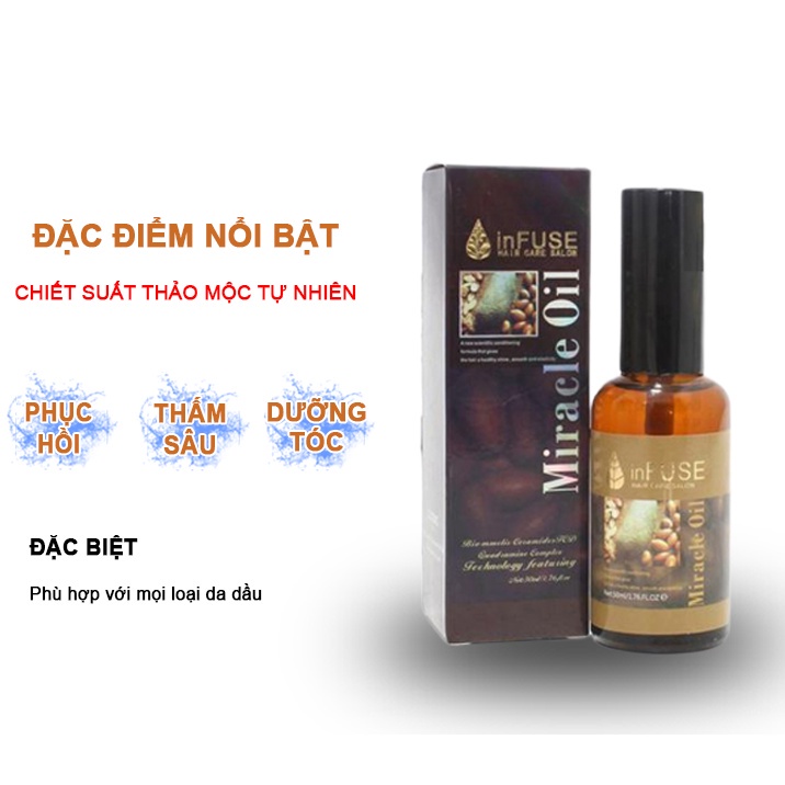 Tinh Dầu Dưỡng Tóc Cafe MACADAMIA MIRACLE OIL 50ML - Phục Hồi Tóc Hư Tổn, Kích Thích Mọc Tóc