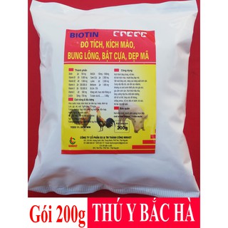 1 gói BIOTIN 200g Kích thích tăng trọng, vỗ béo, đỏ tích, kích mào, bung lông, bật cựa, đẹp mã  gia súc, gia cầm, chó