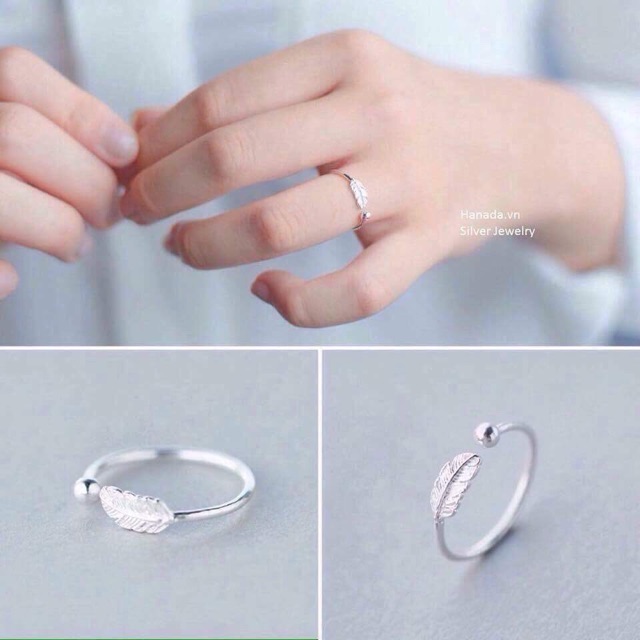 Nhẫn bạc hình lông vũ