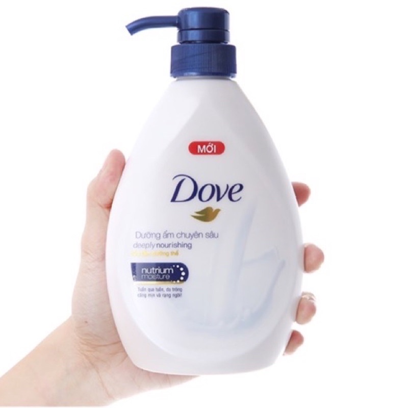 Sữa tắm dưỡng thể Dove dưỡng ẩm sáng mịn 530g tặng nước tửa tay