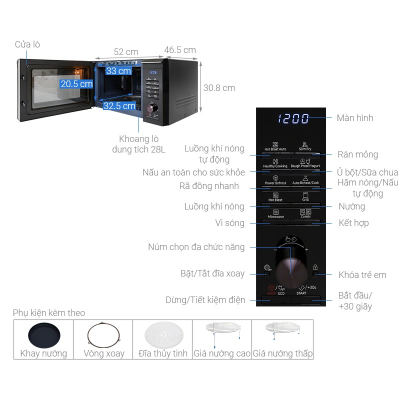 Lò vi sóng Samsung MC28M6035CK/SV-N 28 lítVIS010IME33 GOGOM-1032