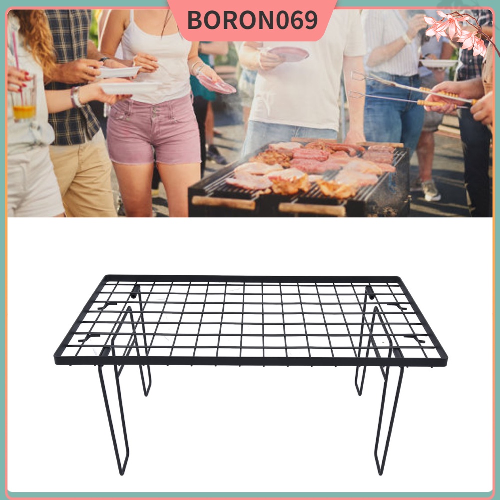 Boron069 Folding Grill Table Foldable Easy to Clean Portable for Outdoor Camping Barb