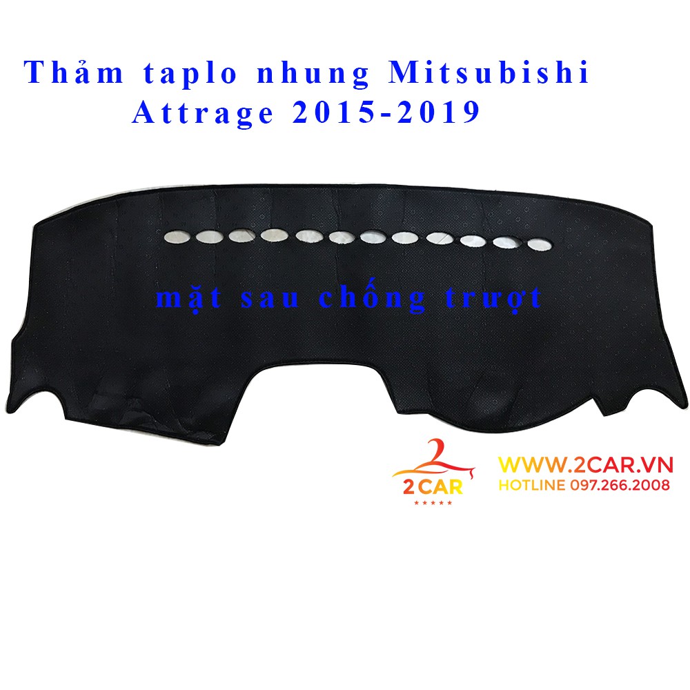 Thảm taplo xe Mitsubishi Attrage 2015- 2020, 2021, 2022 nhung lông cừu cao cấp