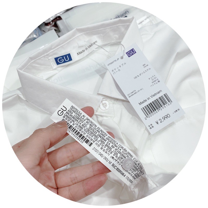 BÁN SỈ ÁO SƠ MI G.UU TRẮNG CỘC TAY CHO NỮ | BigBuy360 - bigbuy360.vn
