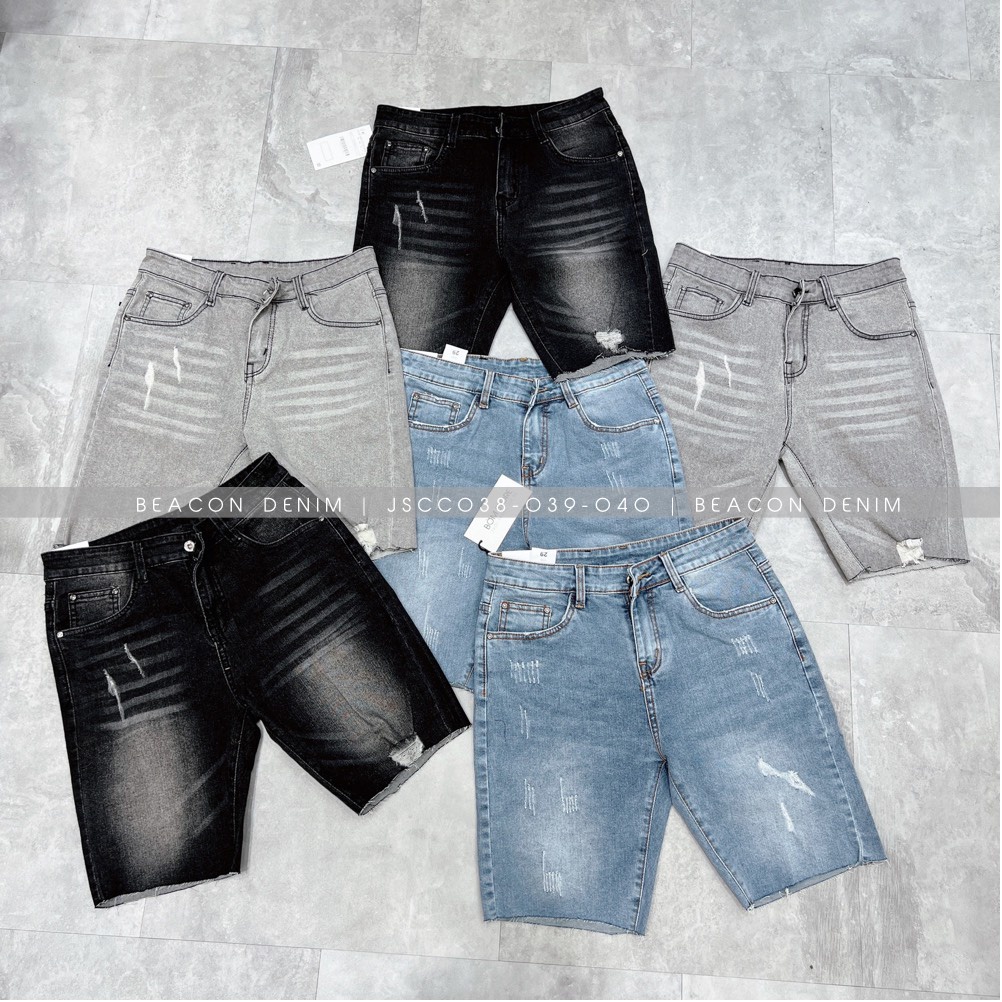 Quần Jean Short Nam Cao Cấp BEACON DENIM Form Slim Fit Trẻ Trung Phù Hợp Mang Đi Biển, Đi Chơi Mã JS038/039/040