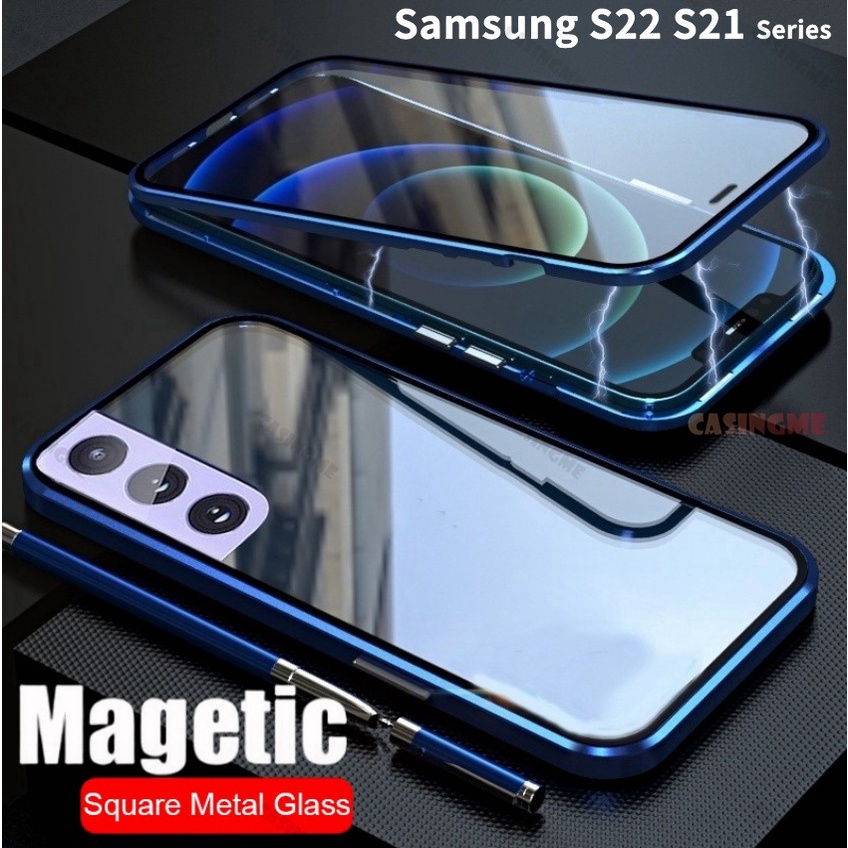 Ốp Điện Thoại Kính Cường Lực Hai Mặt Bảo Vệ 360 Độ Chống Sốc Cho Samsung Galaxy S22 S21 FE Ultra Plus 4G 5G