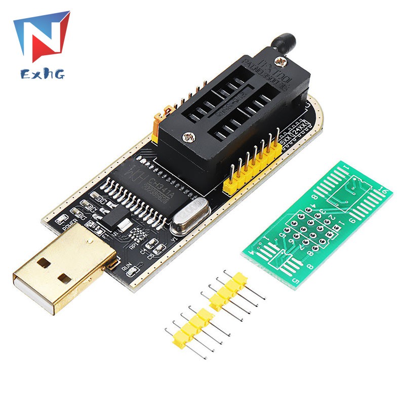 ExhG❤❤❤High quality CH341A 24 25 Series EEPROM Flash BIOS USB Programmer SOIC8 Clip On-Board Set @VN