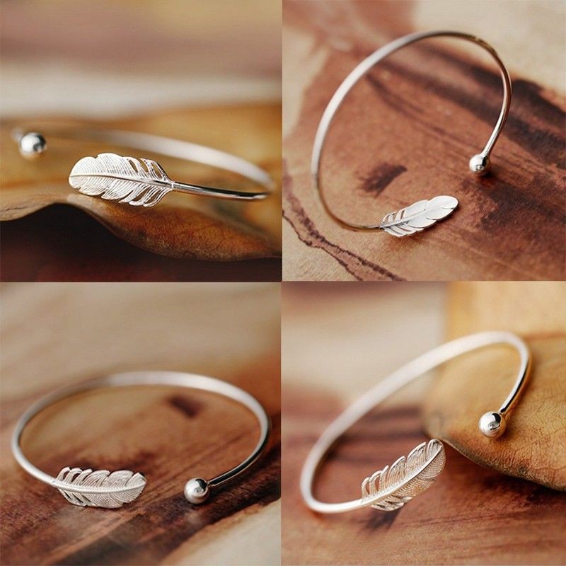 Vòng đeo tay mạ bạc thiết kế tối giản dành cho nữ