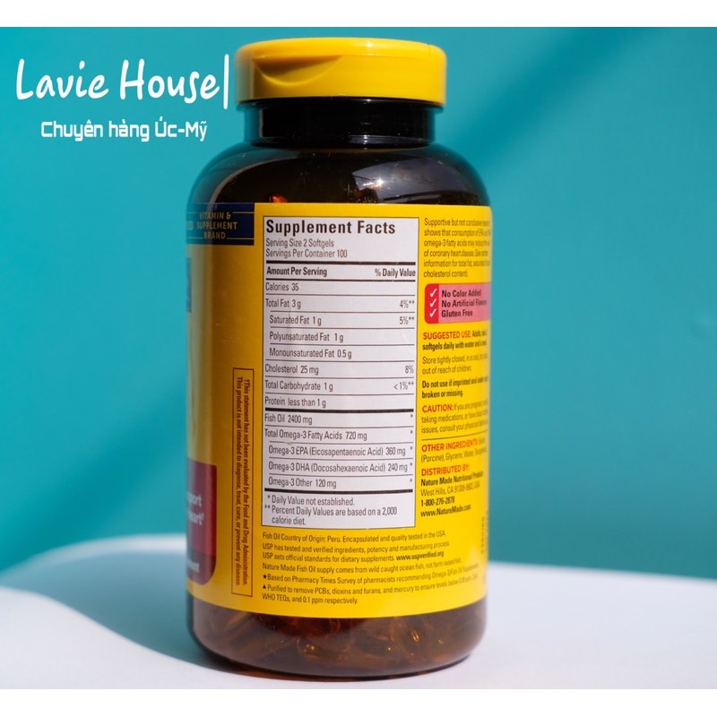 Viên uống dầu cá Nature Made Fish Oil 200 viên | Thế Giới Skin Care