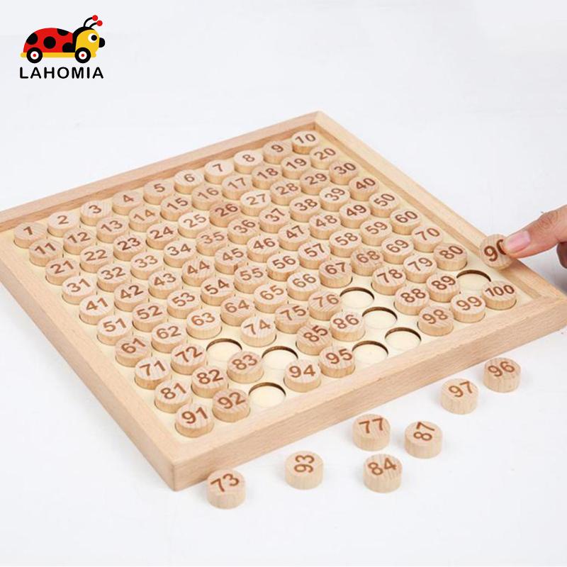 LAHOMIA Bộ đồ chơi toán học bằng gỗ chữ số 1-100 vui nhộn dành cho trẻ em