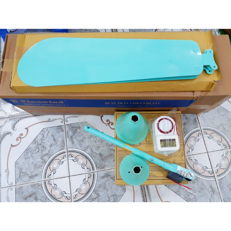 Quạt trần điều khiển từ xa hoặc Hộp Số Cánh Sắt - Cánh Nhôm - Mầu Trắng - Mầu Xanh - Điện Cơ Thống Nhất - Vinawind