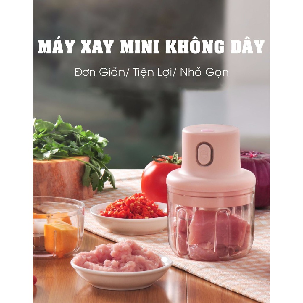 Máy xay tỏi ớt bằng điện 3 lưỡi dao, dung tích 250ml, công suất 45W phân phổi bởi cleverhome