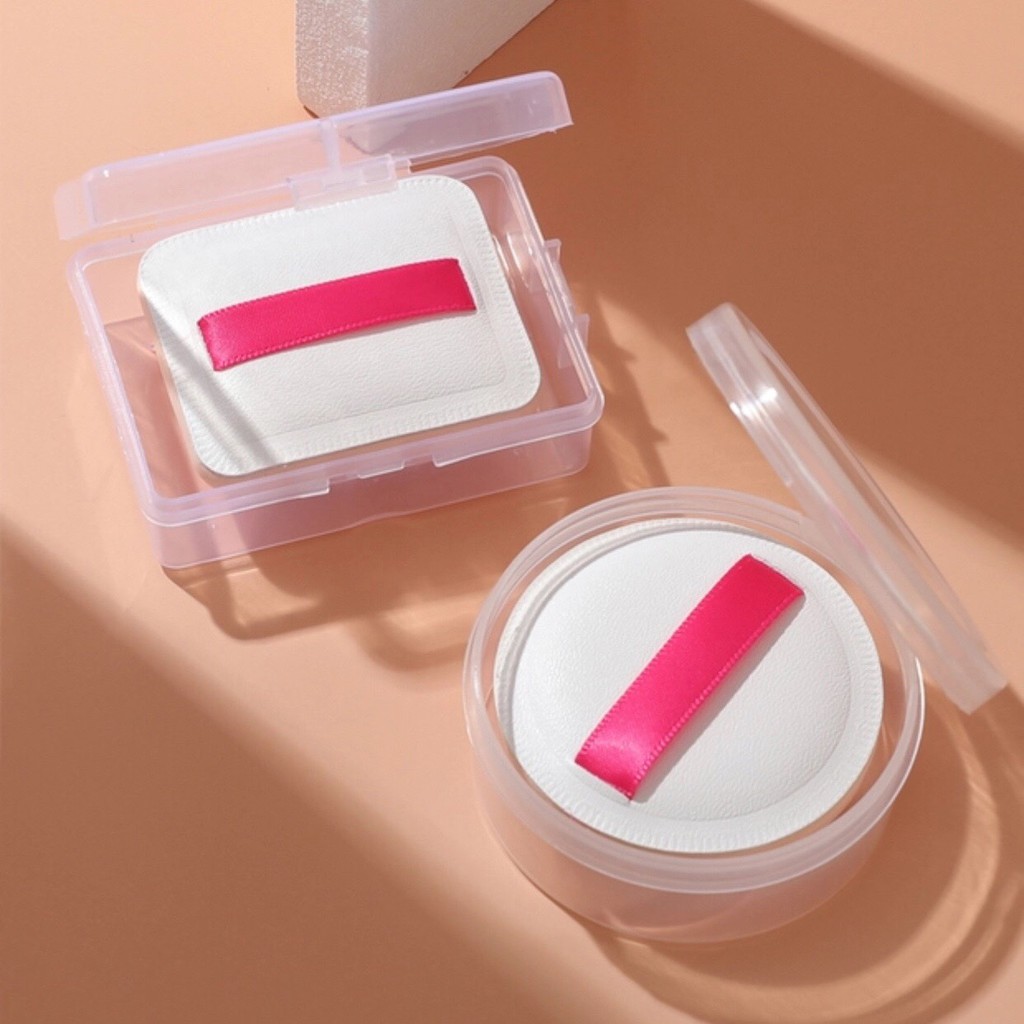 [Hàng mới về] Bông tán kem/phấn trang điểm hình vuông/tròn co giãn màu kẹo ngọt | BigBuy360 - bigbuy360.vn