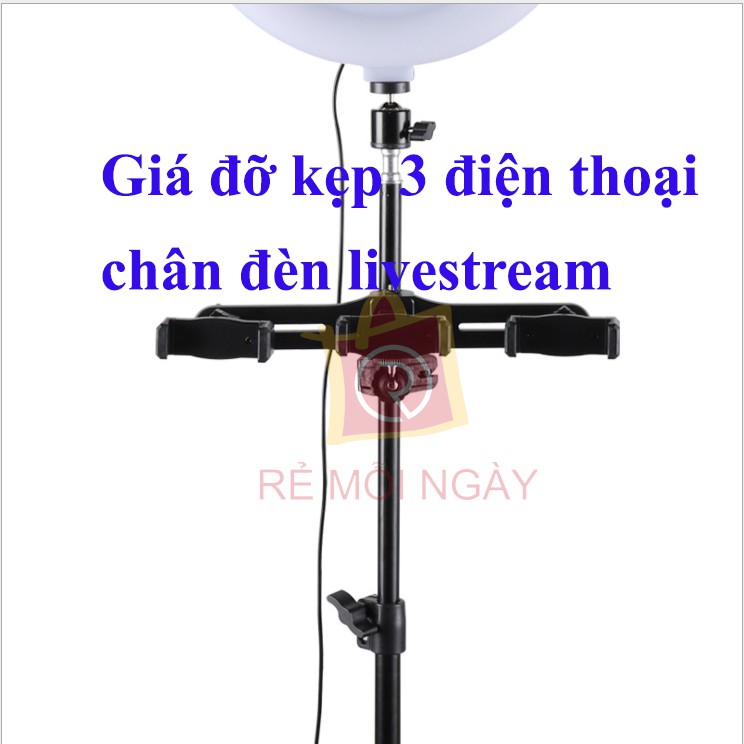 [Phụ kiện đèn livestream] Kẹp thêm 3 điện thoại gắn vào chân đèn Livestream