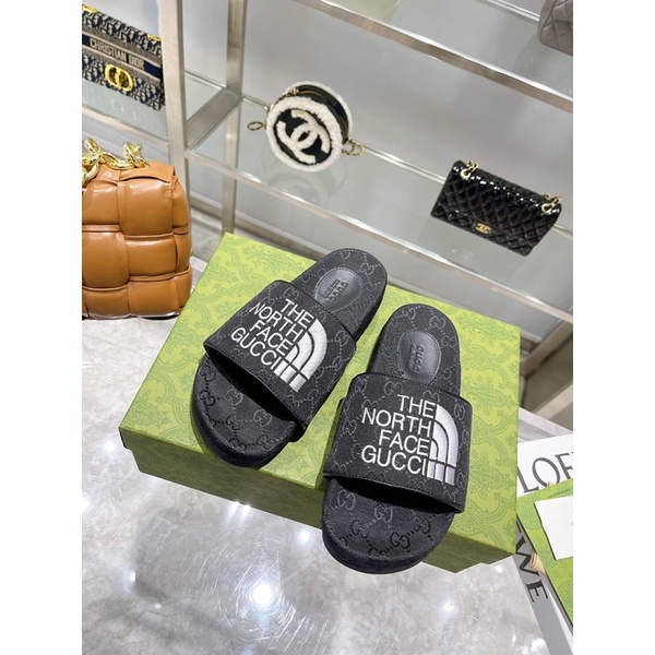 Dép quai ngang thời trang unisex thương hiệu The North Face x Gucci GG/GC cao cấp mẫu mới 2022