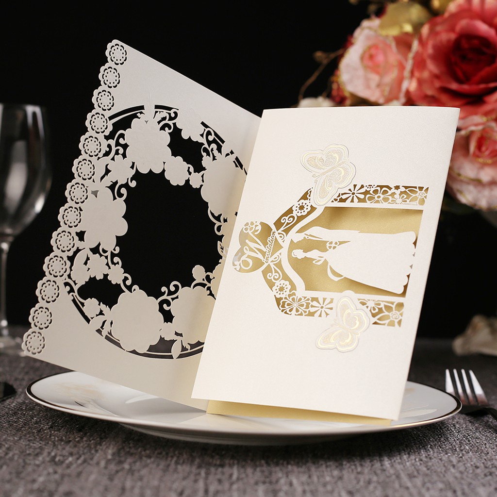 10 Thiệp Mời Đám Cưới 250gsm Sang Trọng