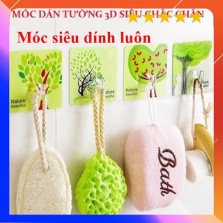 Móc Dán Tường 3D Chịu Lực 20Kg [GIÁ SỈ] đủ các hình, kích thước 6x6, chất keo siêu dính