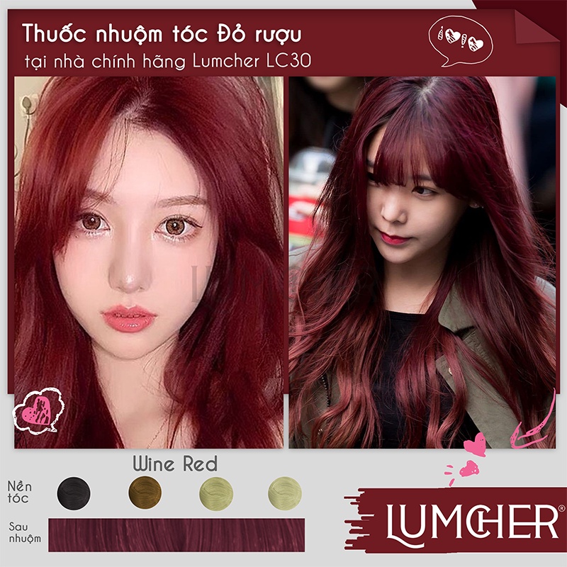 Thuốc nhuộm tóc Đỏ Rượu tại nhà chính hãng Lumcher LC30