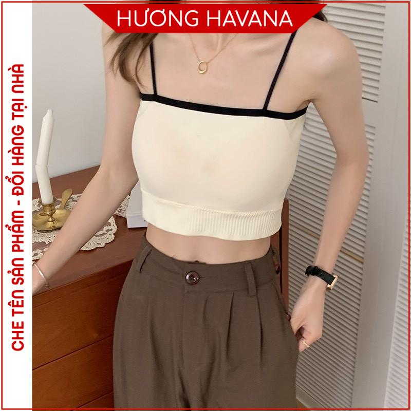 Áo bra quây cotton tăm dệt viền cá tính, bảng màu Pastel siêu đẹp FLA73