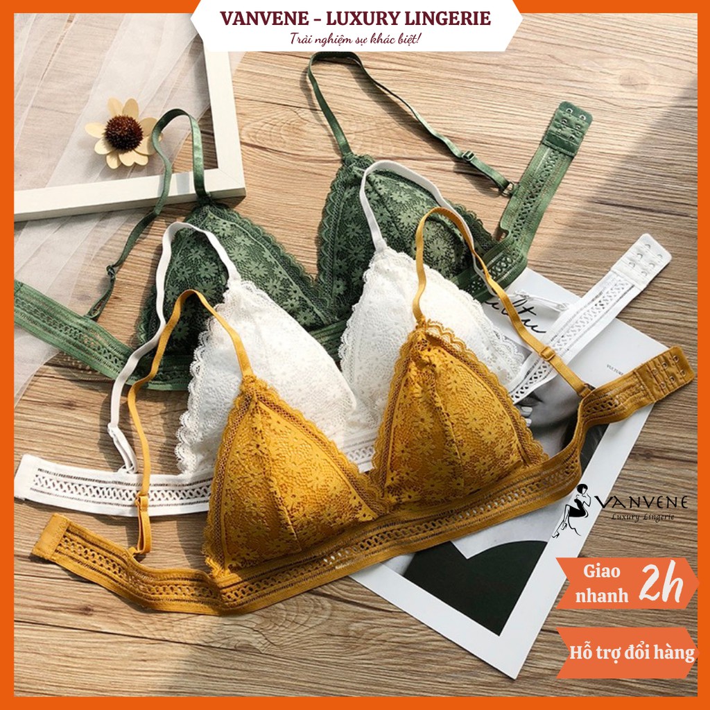 Áo Bra Ren Hoa Cúc Vanvene 7 Màu Có Bán Cùng Quần Ghép Bộ A001