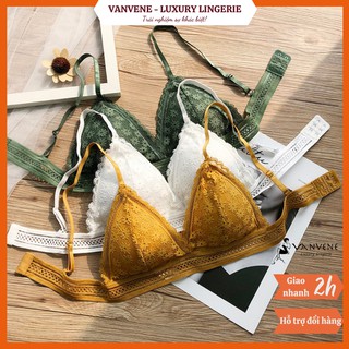 Áo Bra Ren Hoa Cúc Vanvene 7 Màu Có Bán Cùng Quần Ghép Bộ A001