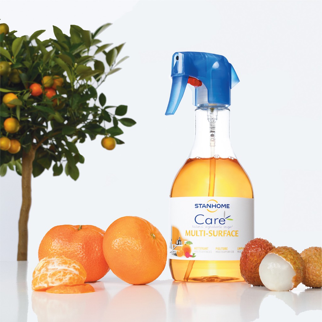 Xịt làm sạch đa năng cho da nhạy cảm hương quýt, vải Multi Surface Care Mandarine &amp; Litchi Stanhome 500ml