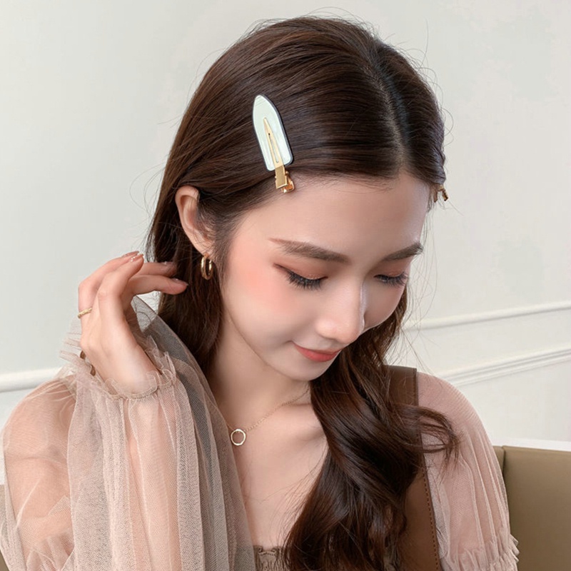 Kẹp Tóc Mái Bằng Nhựa Màu Trơn Thời Trang Dành Cho Nữ