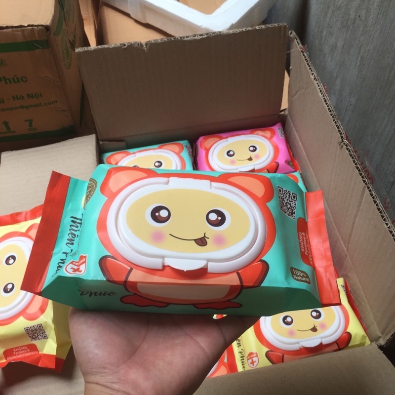[Bán giá gốc]Khăn giấy ướt Phú Đạt 120 tờ chính hãng,mềm mịn độ ẩm vừa đủ