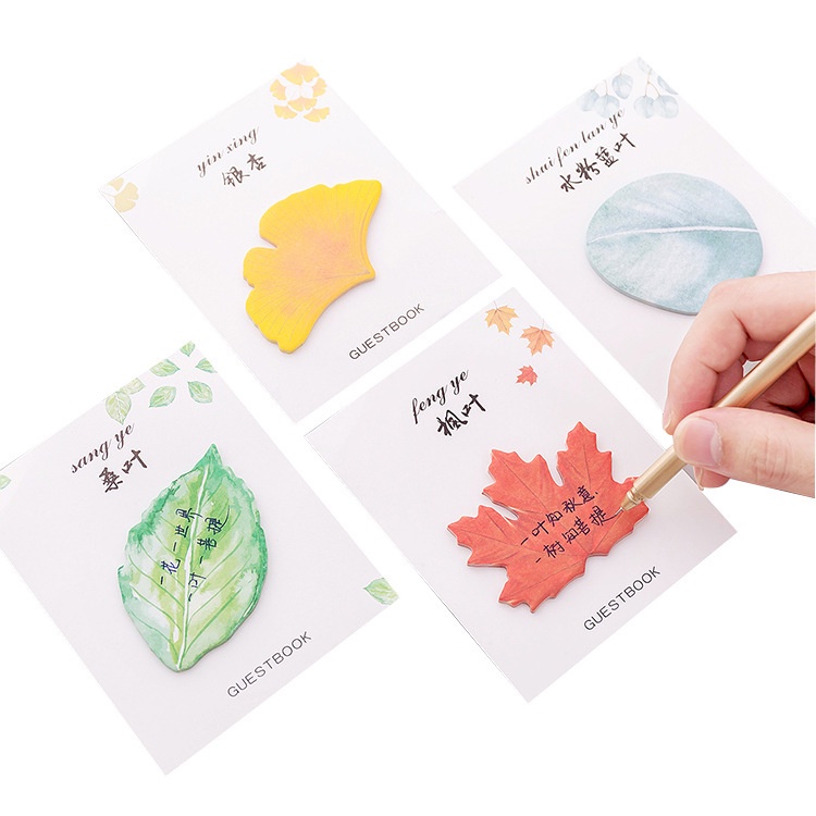 Tập Giấy Ghi Chú Họa Tiết Lá Nhỏ Sáng Tạo Dễ Thương Cho Học Sinh note