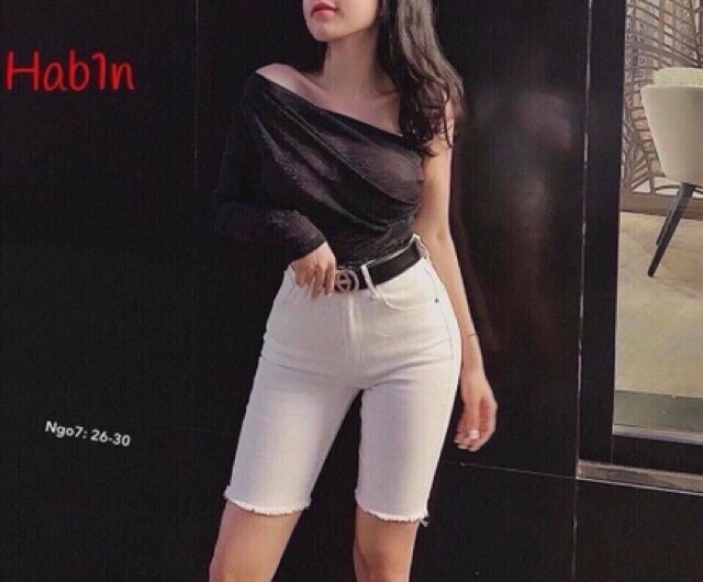 Quần Jeans Lửng Nữ Đen Trắng Co Giãn, Quần Ngố Jean Đùi Nữ Trơn Basic, Labibi Closet | BigBuy360 - bigbuy360.vn