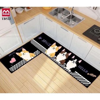 Bộ 2 Thảm Bếp Hàng Loại 1 Dày Và Mịn Thấm Hút Tốt, Mặt Đáy Chống trơn, Mặt Thảm Bali ( Bộ Sưu Tập Mẫu Thảm Bếp Mới 2020)