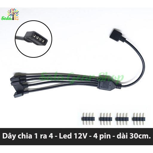 Dây chia LED RGB 12v 4pin, ARGB 5v 3pin  | 1 ra 4