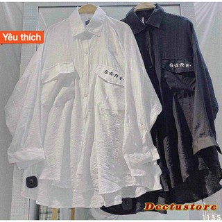 Sơ Mi Túi Hộp Form rộng Tà Bầu Thêu G.A.R.E Free Size