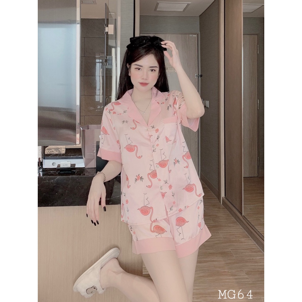 Bộ Ngủ Pijama Mặc Nhà Lụa Mango Hàn Quốc Dễ Thương, Mềm Mát